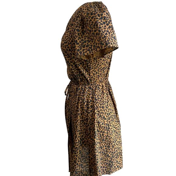 Madewell Flutter-sleeve Wrap Mini Dress In Painted Leopard Print - Picture 3 of 14